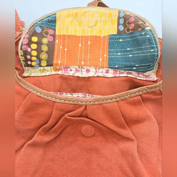Vintage Fossil Orange Canvas Handbag - Picture 9 of 11